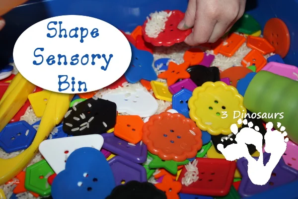 Shape Button Sensory Bin