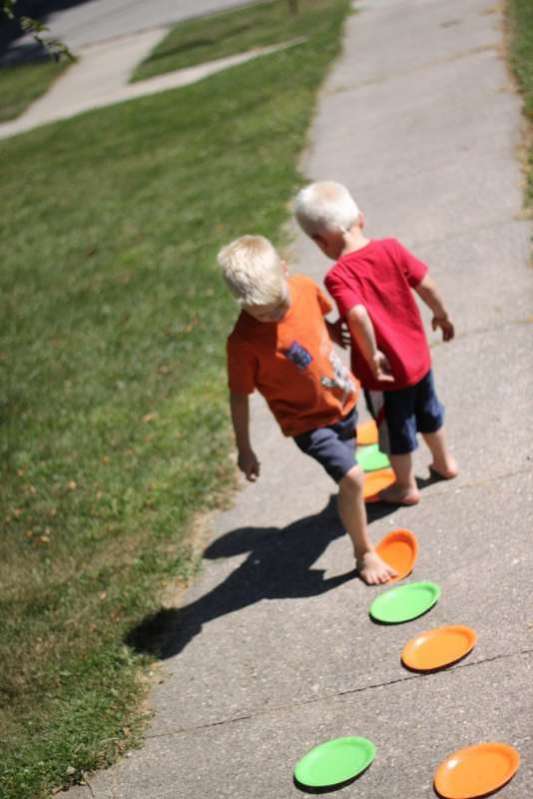 Hop, Skip and Jump with Paper Plates