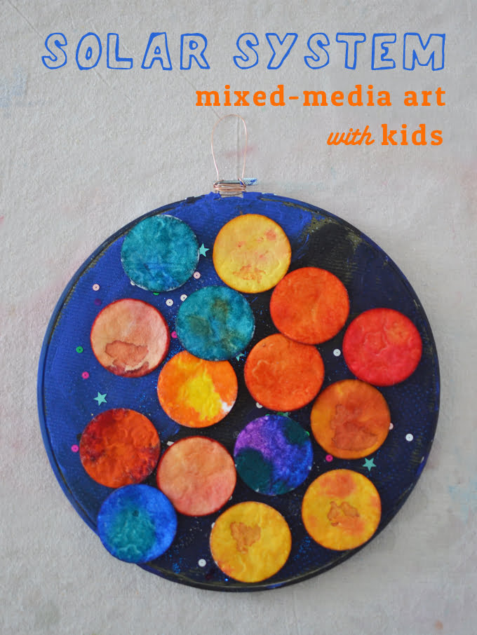 Solar System Mixed-Media Art