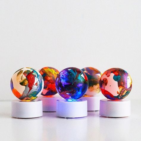 DIY Colorful Tea Light Planets