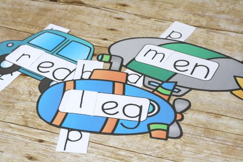 Travel the Spelling Road with Transportation CVC Sliders