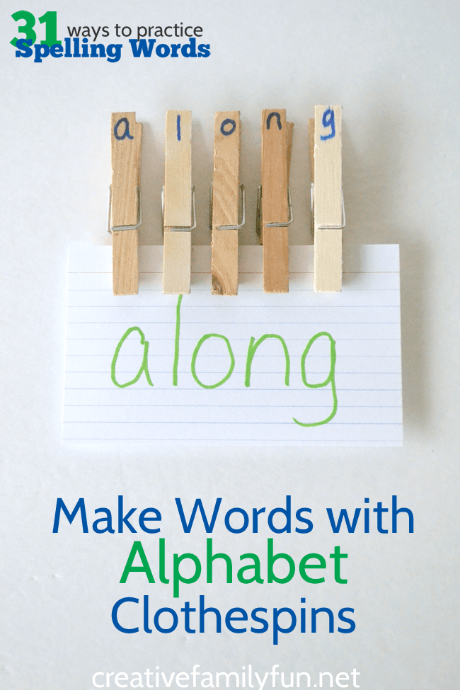 Make Words with Alphabet Clothespins