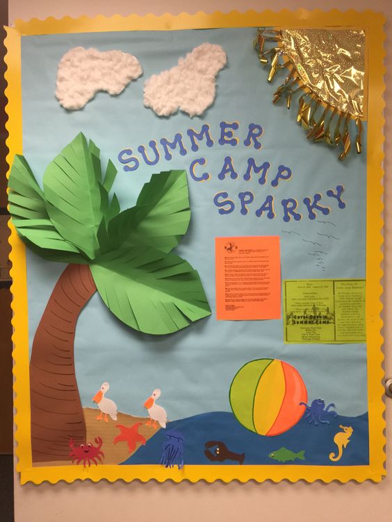 "Summer Camp Sparky" Bulletin Board