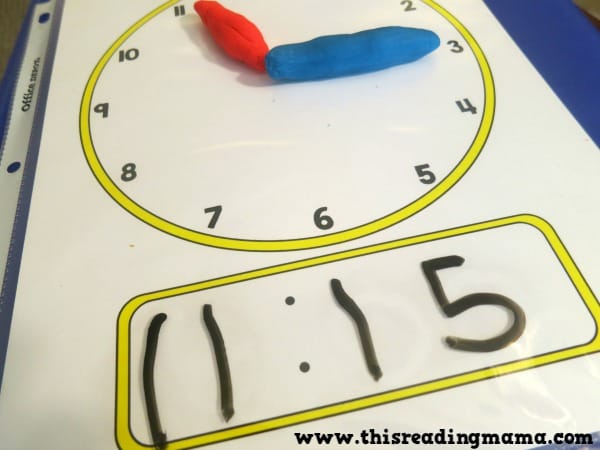 Clock Playdough Mats