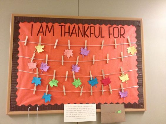 "I Am Thankful For" Clothespin Fall Bulletin Board