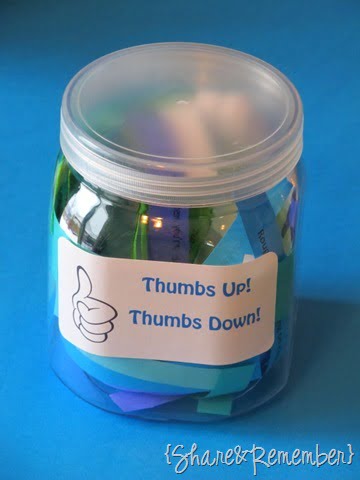 Thumbs Up, Thumbs Down Jar