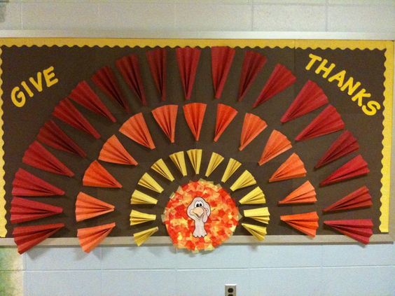 "Give Thanks" Turkey Fall Bulletin Board