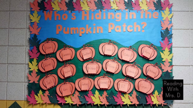 "Who's Hiding in the Pumpkin Patch" Bulletin Board