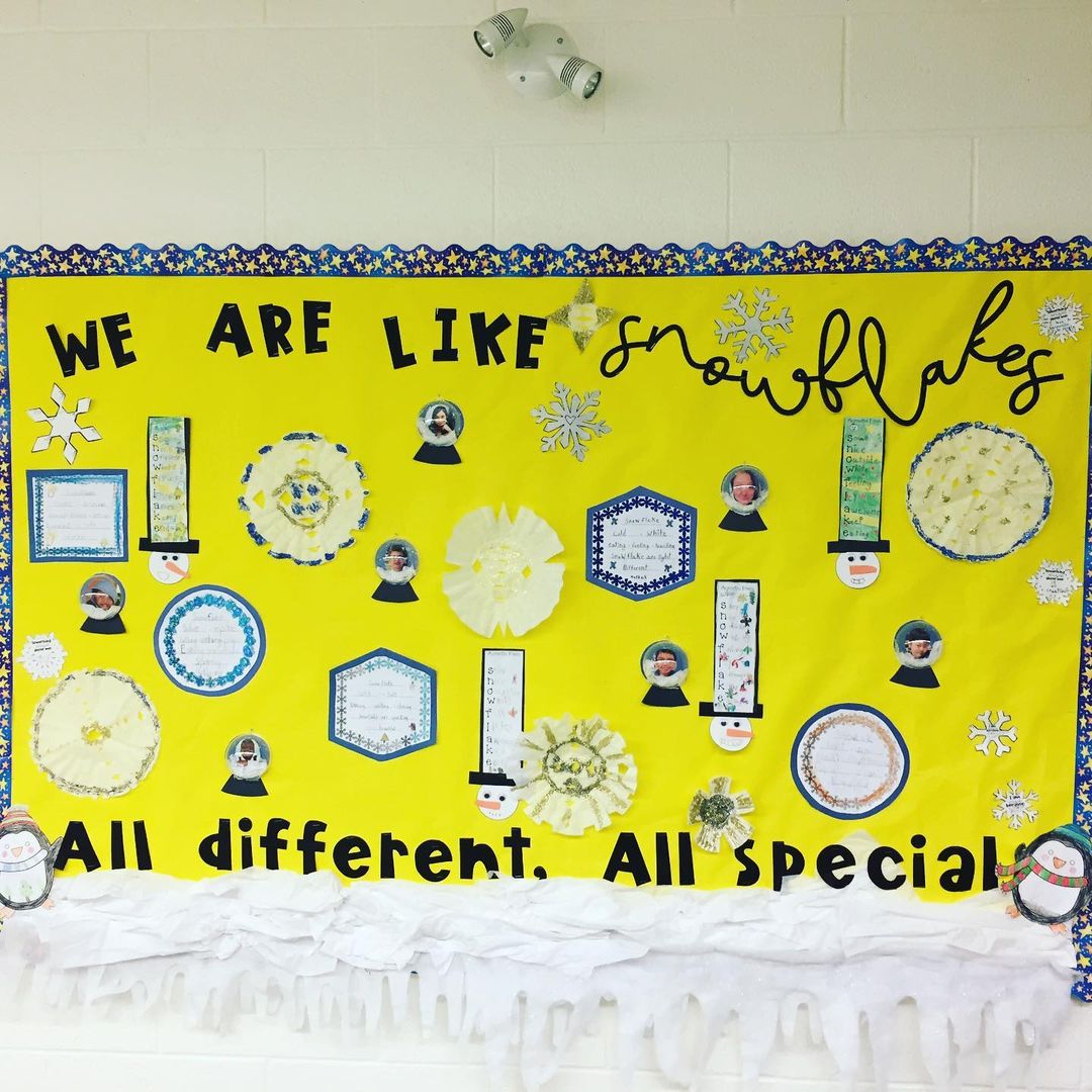 "We Are Like Snowflakes, All Different, All Special" Bulletin Board