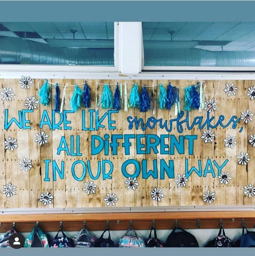 "We Are Like Snowflakes, All Different in Our Own Way" Bulletin Board