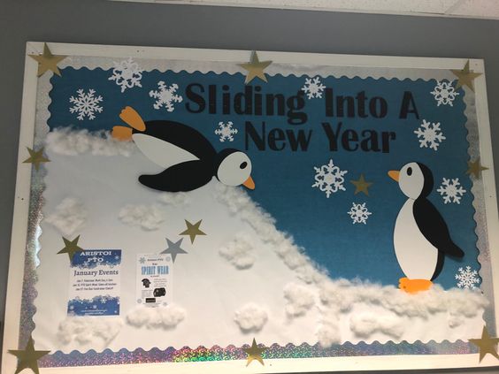 "Sliding Into A New Year" Bulletin Board