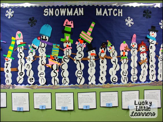 Snowman Match Bulletin Board