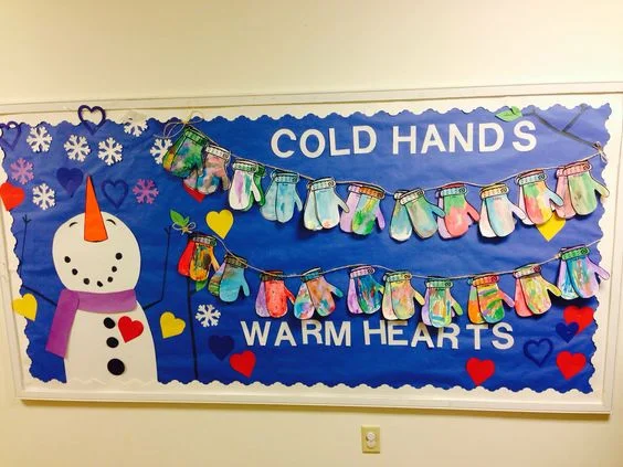 "Cold Hands, Warm Hearts" Bulletin Board